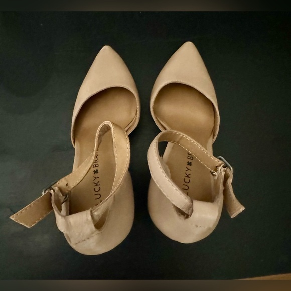 Lucky Brand Women's Natural Tukko D'orsay Ankle Strap Heels - Size 4M/33 - Picture 5 of 6